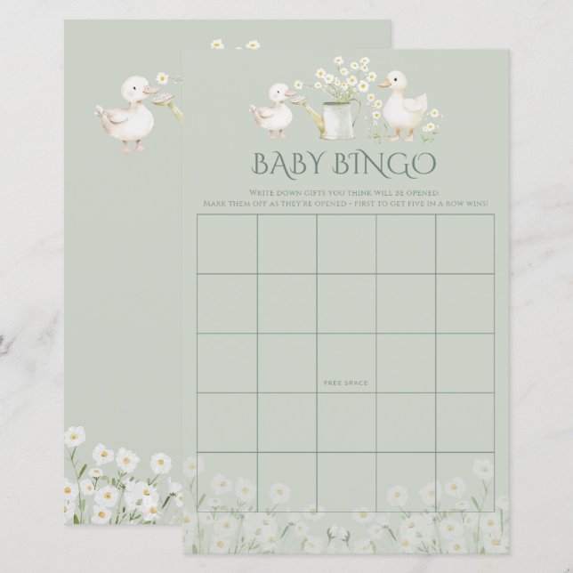 Canards mignons & jeux de Bingo de Baby Shower aux (Devant / Derrière)