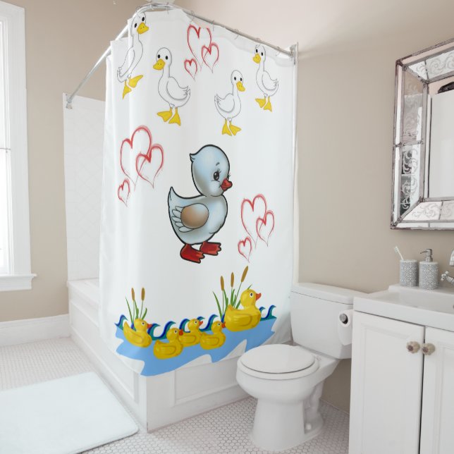 Canards rideau de douche cardiaque (En situation)