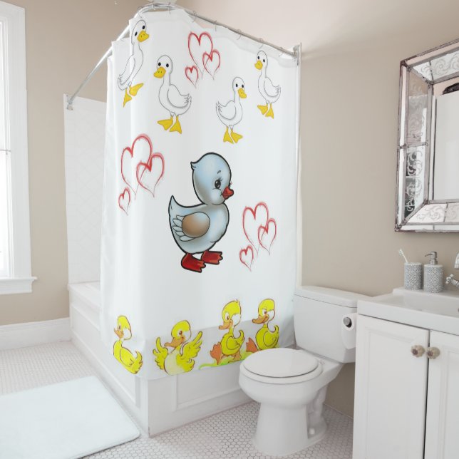 Canards rideau de douche cardiaque (En situation)