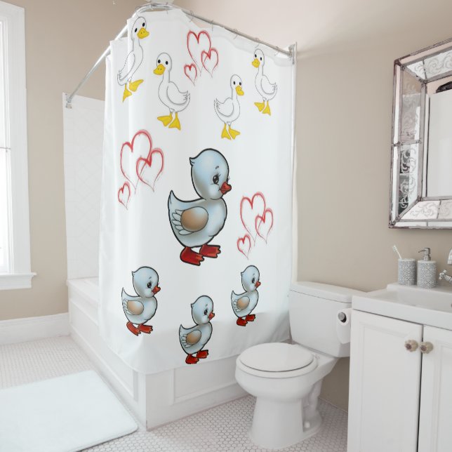 Canards rideau de douche cardiaque (En situation)