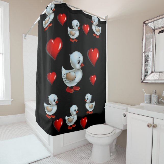 Canards rideau de douche cardiaque (En situation)