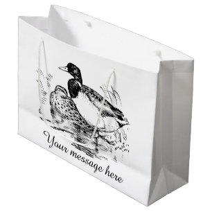 Canards vintages blancs noirs ajouter sac de récep