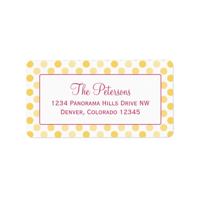 Canary Yellow Polka Dot Retourner les étiquettes d (Devant)