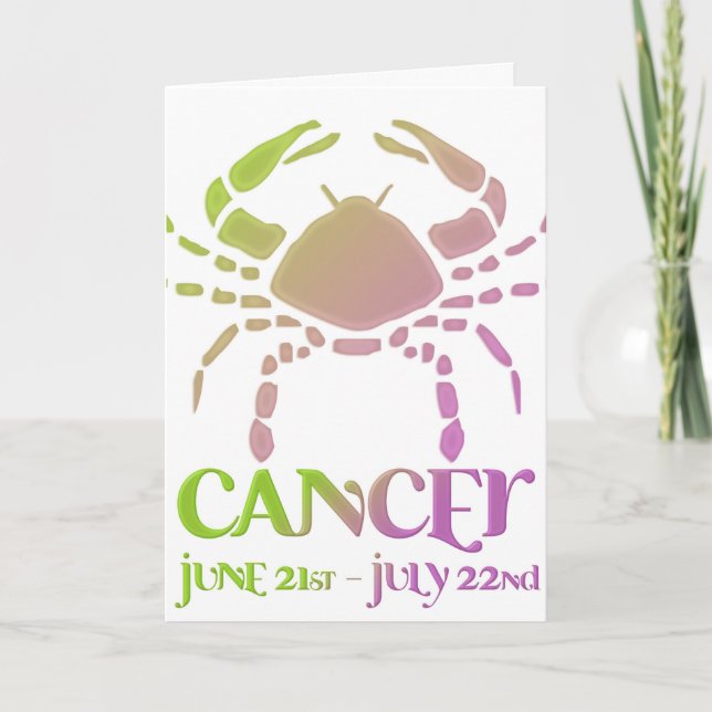 Cancer Astrologie Anniversaire Carte design 1 (Devant)