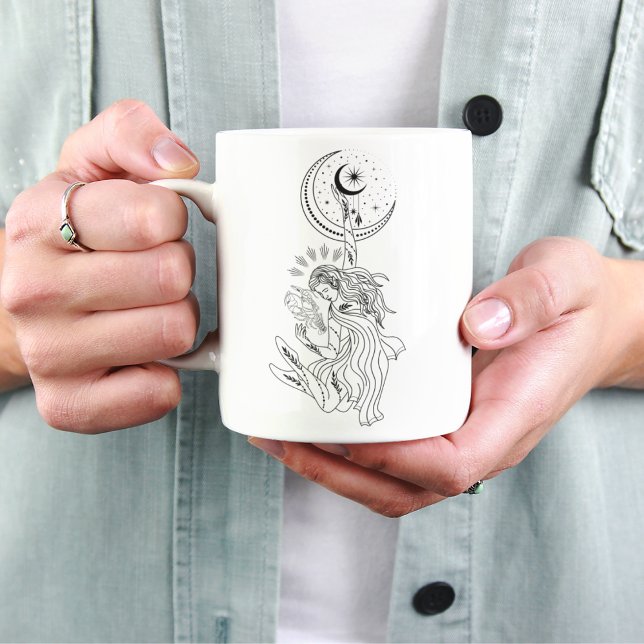 Cancer Capricorne Girl 15oz Black Rim Mug (Créateur téléchargé)