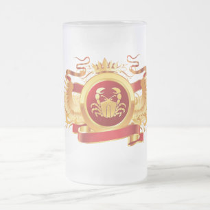 Cancer de baron "zodiaque" rouge tasse en verre