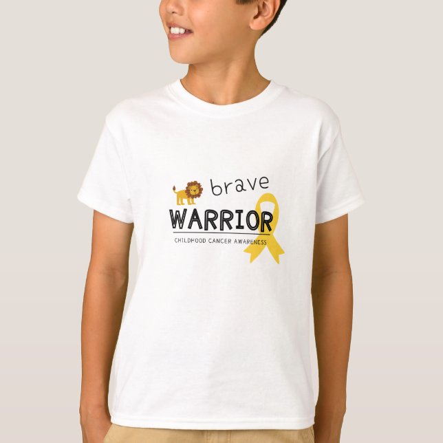 cancer de l'enfance.brave guerrier. T-shirt pour e (Devant)