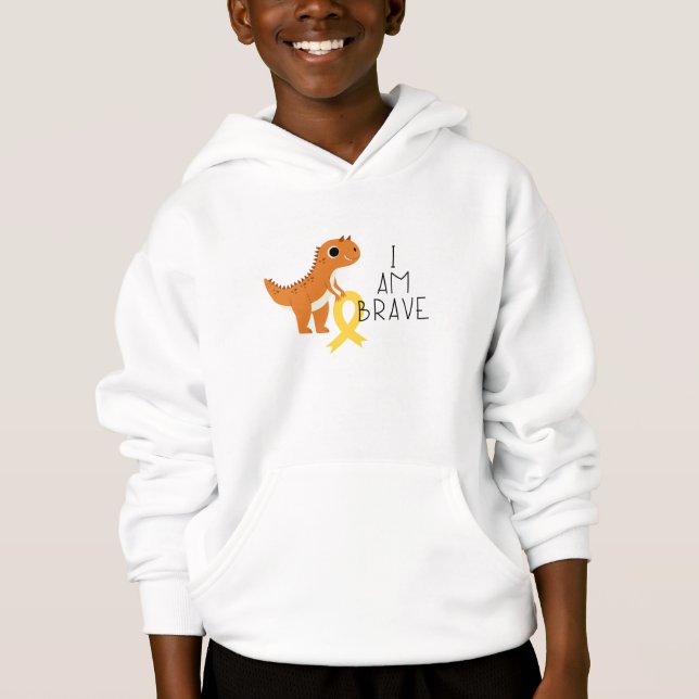 cancer de l'enfance.brave. Pull à capuche pour enf (Devant)
