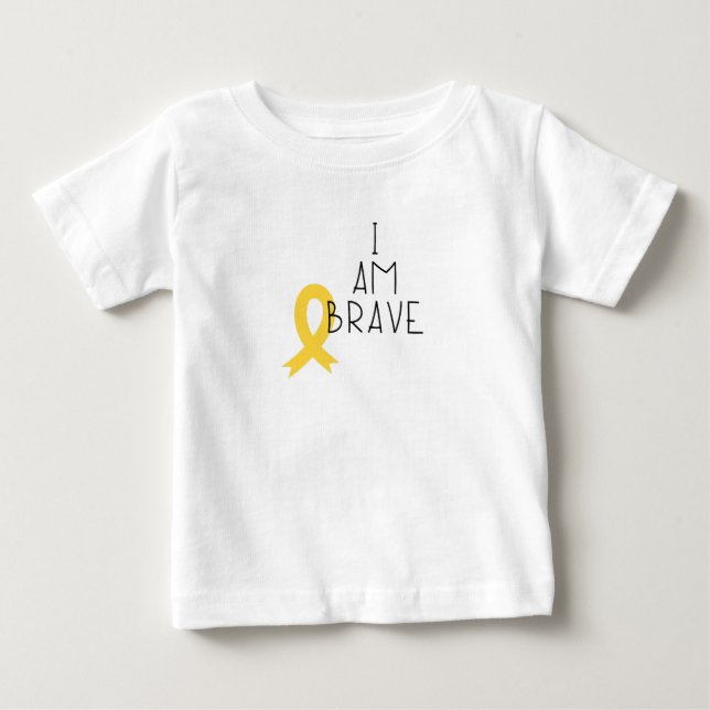cancer de l'enfance. Je suis courageux. T-shirt bé (Devant)