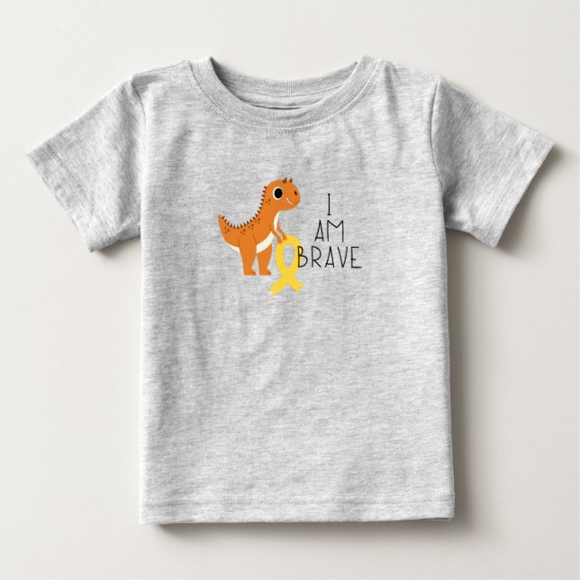 cancer de l'enfance. Je suis courageux. T-shirt bé (Devant)