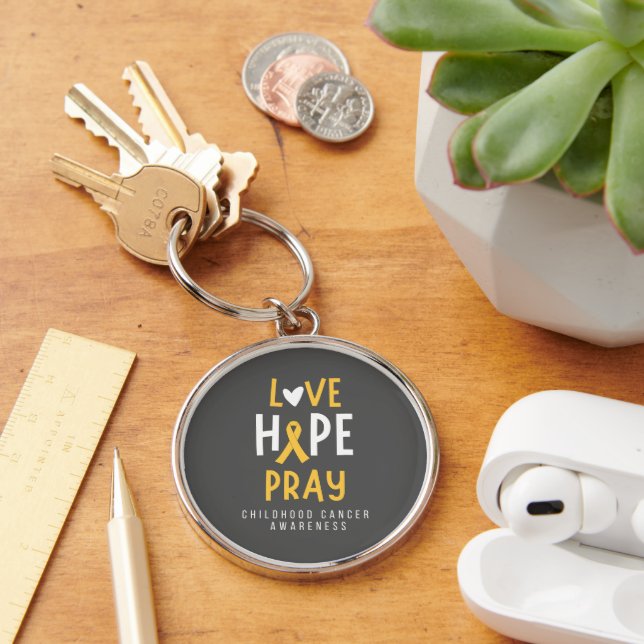 cancer de l'enfance.love.hope.pray. Porte-clé (Bureau)