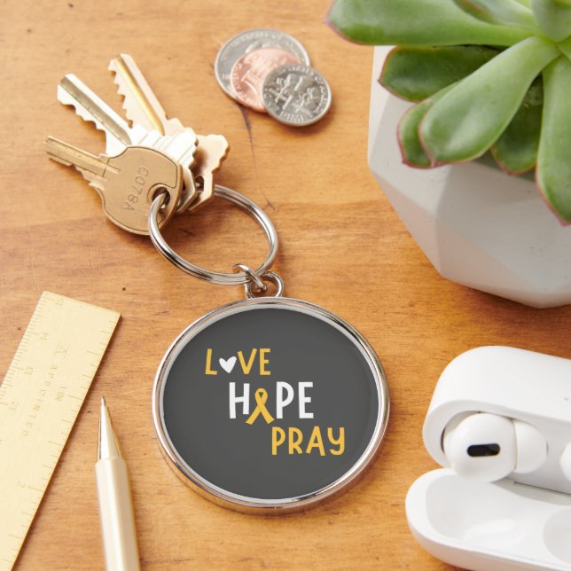 cancer de l'enfance.love.hope.pray. Porte-clés (Bureau)