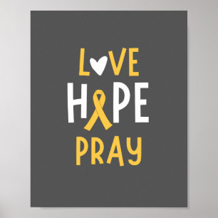 cancer de l'enfance.love.hope.pray. Poster et impr