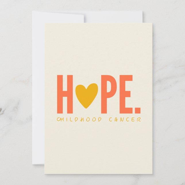 cancer de l'enfant HOPE coeur or Invitation Card (Devant)