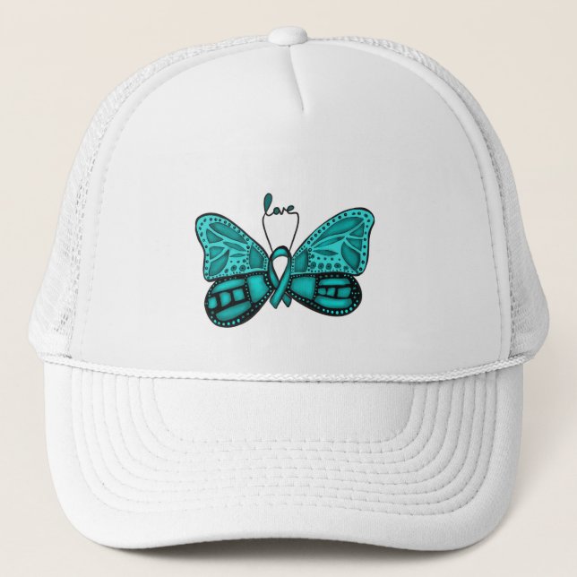 Cancer de l'ovaire turquoise soeur casquette (Devant)