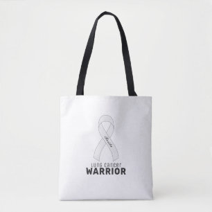 Cancer du poumon Ruban Sac fourre-tout blanc