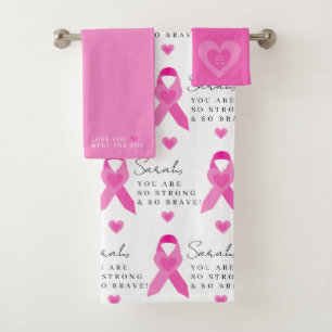 Cancer du sein Ensemble de serviettes personnalisé