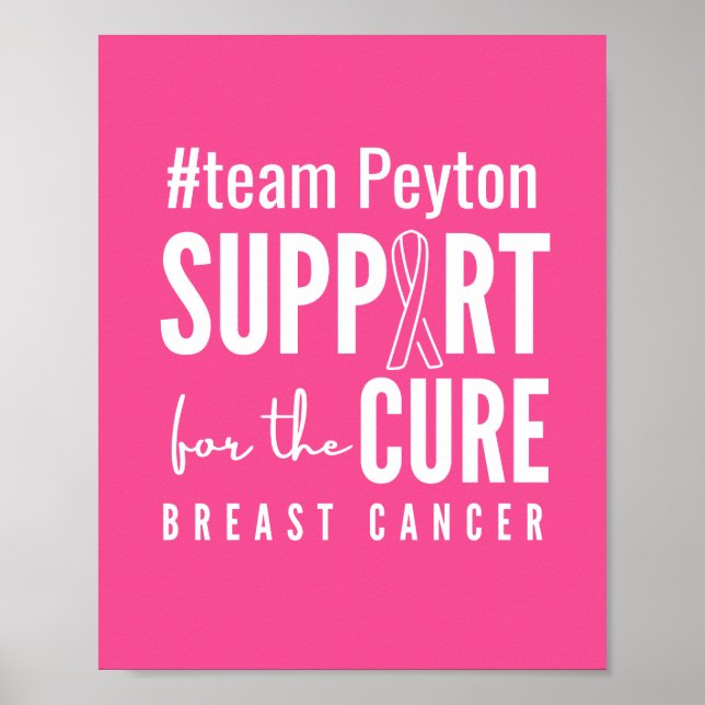 cancer du sein nom personnalisé Poster Imprimantes (Devant)