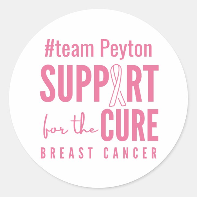 cancer du sein nom personnalisé Stickers Étiquette (Devant)