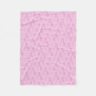 Cancer du sein, ruban rose, couverture en polaire