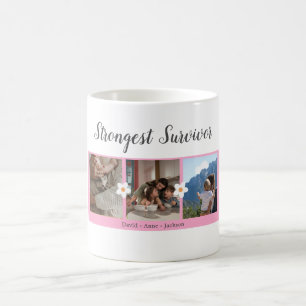Cancer du sein Survivant Trois photos Collage Mug