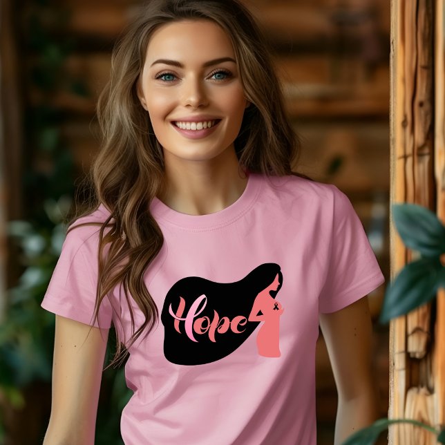 Cancer du sein Une femme espère encourager T-shirt (Créateur téléchargé)