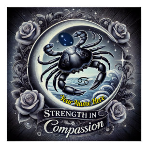 Cancer "Force dans la compassion" Poster brillant