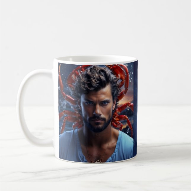 Cancer Homme Café Astrologique Mug (Gauche)