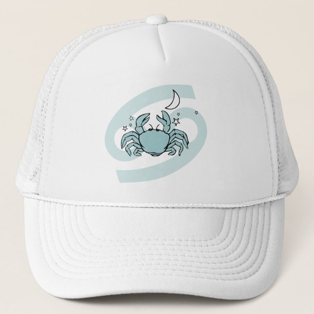 Cancer Le crabe astrologie zodiac bleu casquette g (Devant)