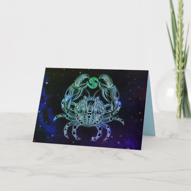 cancer le crabe zodiac carte de voeux (Devant)