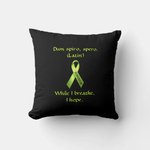 Cancer Lime Green Survivor Ribbon Coussin