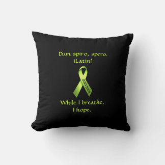 Cancer Lime Green Survivor Ribbon Coussin