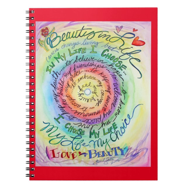 Cancer Poem Affirmation Rainbow Journal Carnet (Devant)