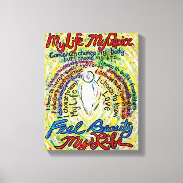 Cancer Poème Ange Peinture Ange Toile Enveloppée A (Recto)