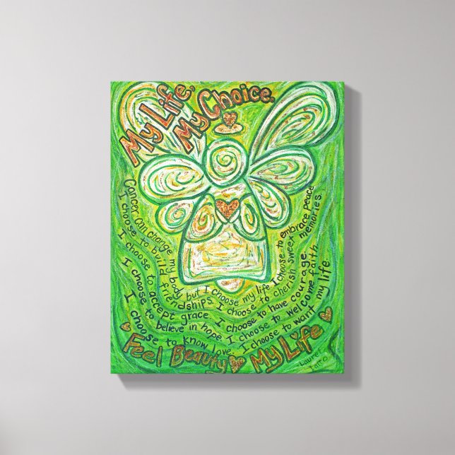 Cancer Poème Ange Peinture Ange Toile Enveloppée A (Recto)