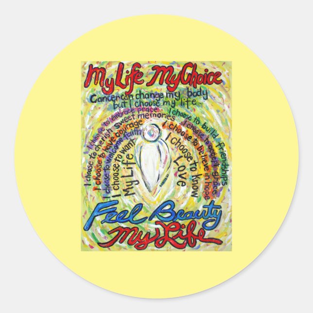 Cancer Poème Angle blanc Art Decal Stickers (Devant)