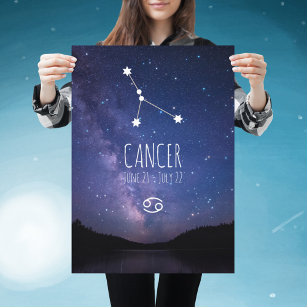 Cancer   Poster personnalisé Zodiac Constellation