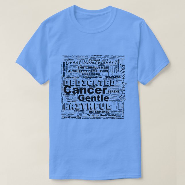 Cancer Zodiac Mot Cloud Inspiration T-shirt Homme (Design devant)