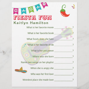 Cancun Fiesta Baby shower mexicain jeu de question