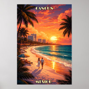 Cancun, Mexique Art Déco Rétro Couleur Tourisme