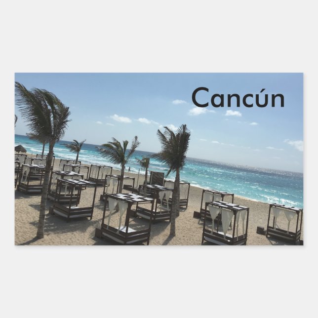 Cancún (Mexique) - Stickers Rectangle, Glossy (Devant)