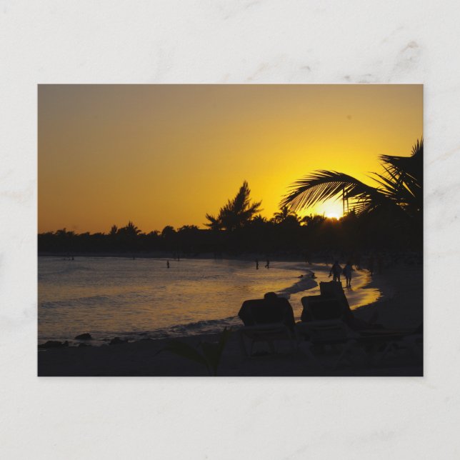 CANCUN Ocean Sunset Travel Carte postale (Devant)