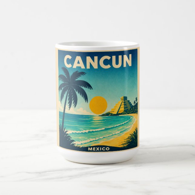 Cancun Vintage Travel Poster Mug (Centre)