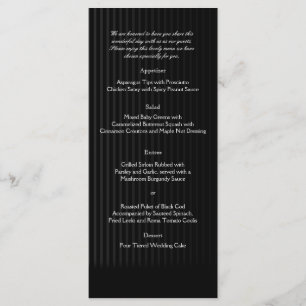 Candélabre gothique sur le menu Mariage noir et ar