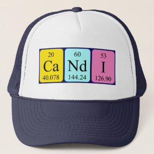 Candi casquette de nom de table périodique