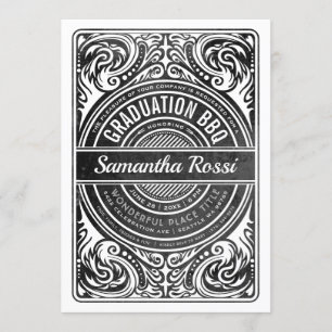 Candidature BBQ Invitations Noir et blanc