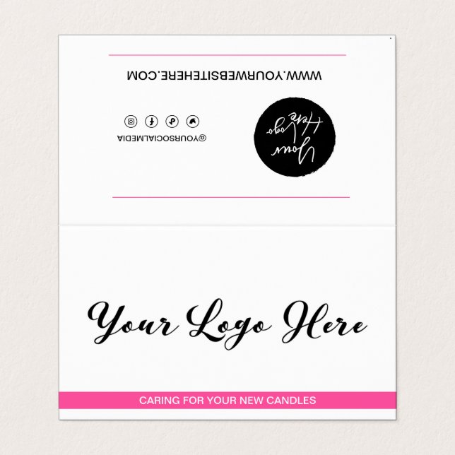 Candle Care & Customer Merci Carte de visite plié (Extérieur déplié)