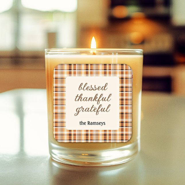 Candle Sticker 3-in || blessed thankful grateful (Créateur téléchargé)