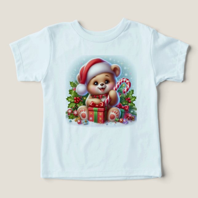 Candy Cane Bear" – Adorable Baby Bear Christmas To (Design Recto)