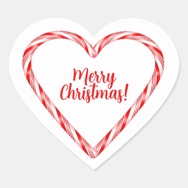 Candy Cane Heart Sticker (Devant)